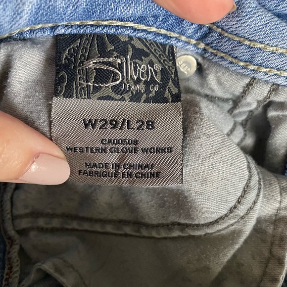 Silver Distressed Jeans - Picture 3 of 3